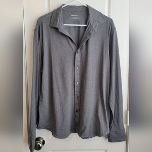 Untuckit Mens Long Sleeve Button Down Gray Size Large